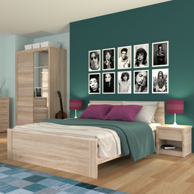 Σετ κρεβατοκάμαρας "NORTON" 3 τμχ. σε χρώμα σονόμα-δρυς