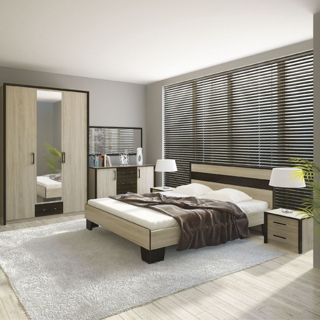 Σετ κρεβατοκάμαρας "SCARLET"4 τμχ σε χρώμα σονόμα-βέγγε