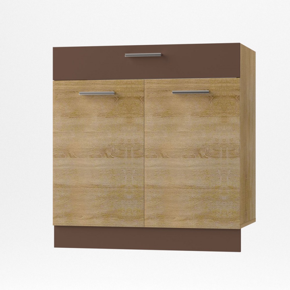 Κάτω ντουλάπι κουζίνας με συρτάρι "ALINA" σε χρώμα σονόμα-μόκα 80x44,5x85