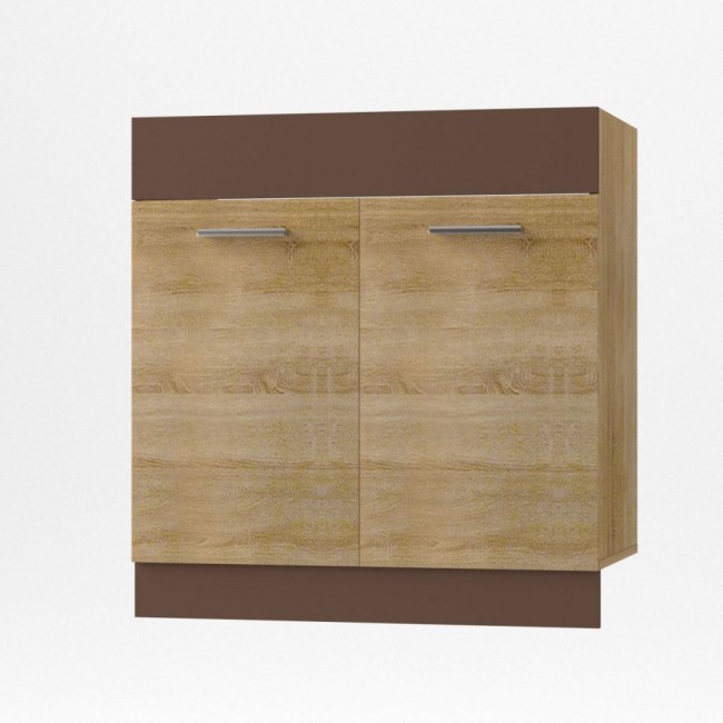 Κάτω ντουλάπι νεροχύτη "ALINA" σε χρώμα σονόμα-μόκα 80x44,5x85