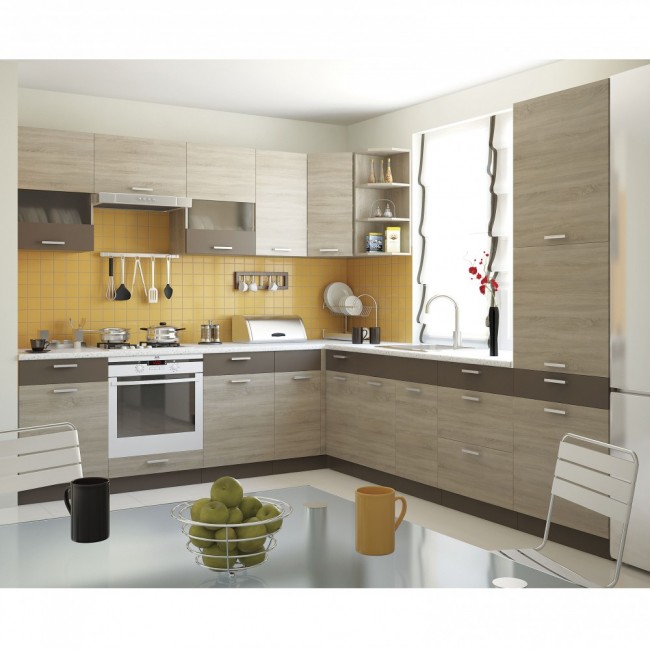 Κάτω συρταριέρα κουζίνας "ALINA" σε χρώμα σονόμα-μόκα 40x44,5x85