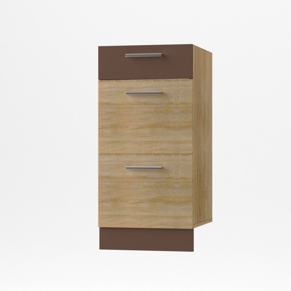 Κάτω συρταριέρα κουζίνας "ALINA" σε χρώμα σονόμα-μόκα 40x44,5x85