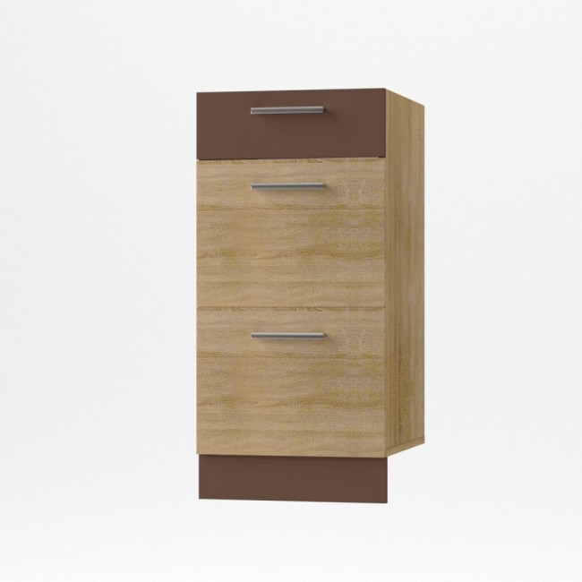 Κάτω συρταριέρα κουζίνας "ALINA" σε χρώμα σονόμα-μόκα 40x44,5x85