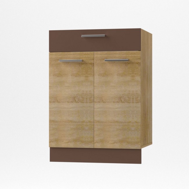 Κάτω ντουλάπι κουζίνας με συρτάρι "ALINA" σε χρώμα σονόμα-μόκα 60x44,5x85