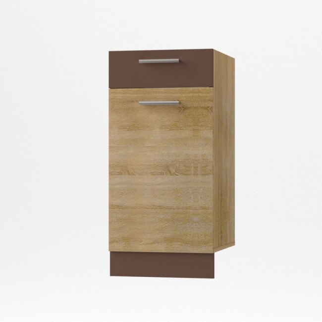 Κάτω ντουλάπι κουζίνας με συρτάρι "ALINA" σε χρώμα σονόμα-μόκα 40x44,5x85