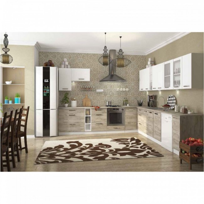 Πάνω γωνιακό ντουλάπι κουζίνας "CHARLOTΤE" σε χρώμα λευκό 60x60x71.8