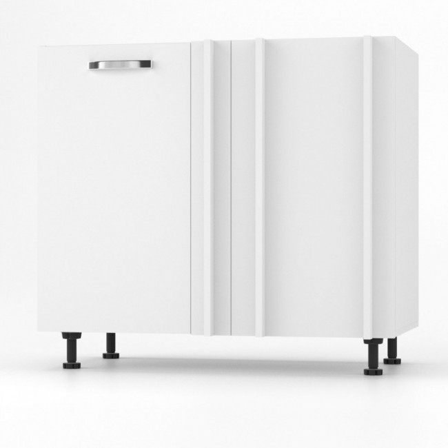 Κάτω ντουλάπι κουζίνας γωνία "CHARLOTΤE" σε χρώμα λευκό 90x60x82