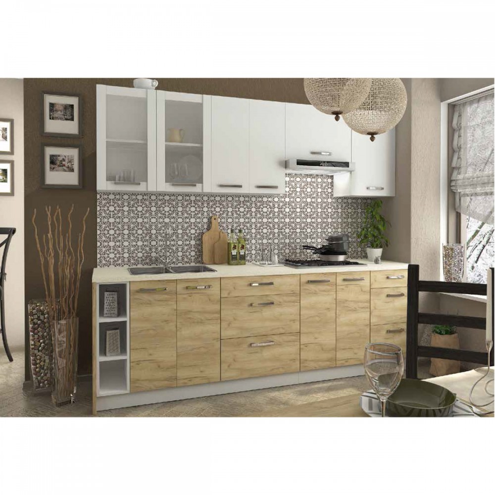 Κάτω συρταριέρα κουζίνας "CHARLOTΤE" σε χρώμα λευκό 60x46.5x82