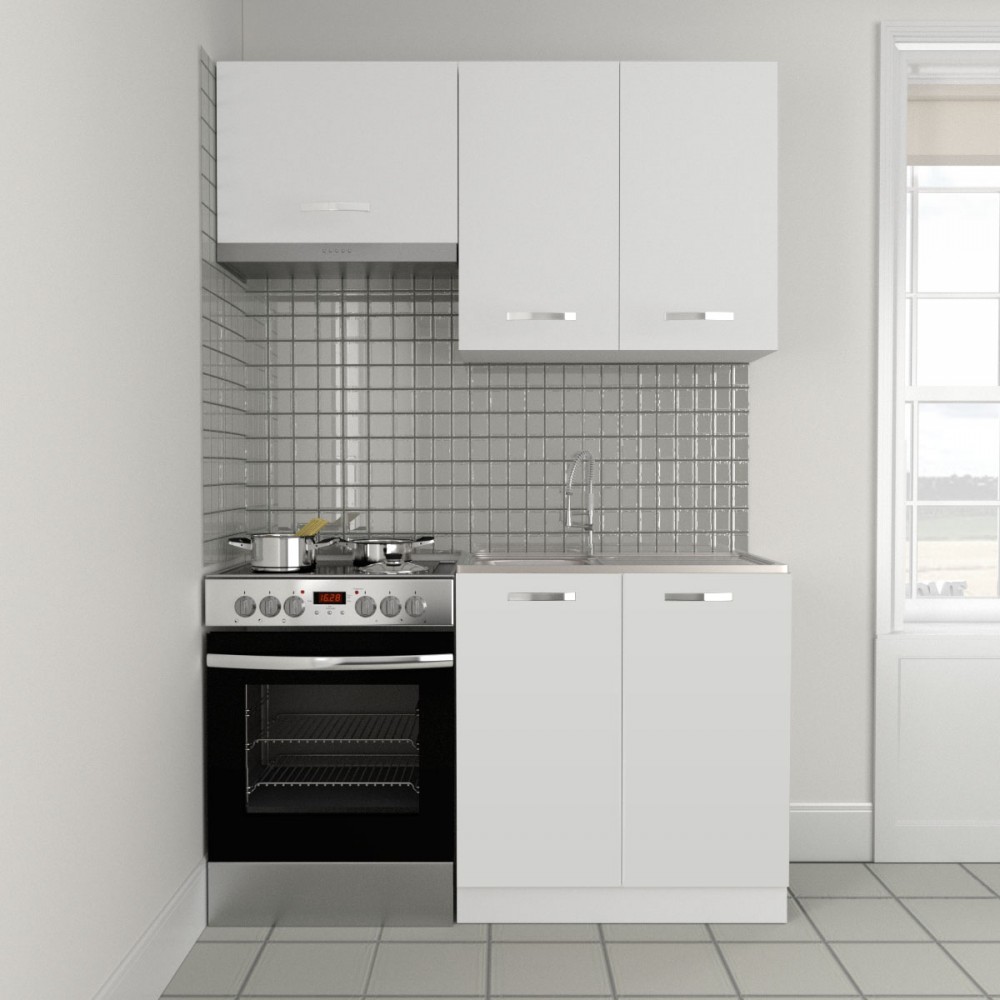 Κουζίνα "CHARLOTTE" σετ 3τμχ σε χρώμα λευκό 140/80x30.5/46.5