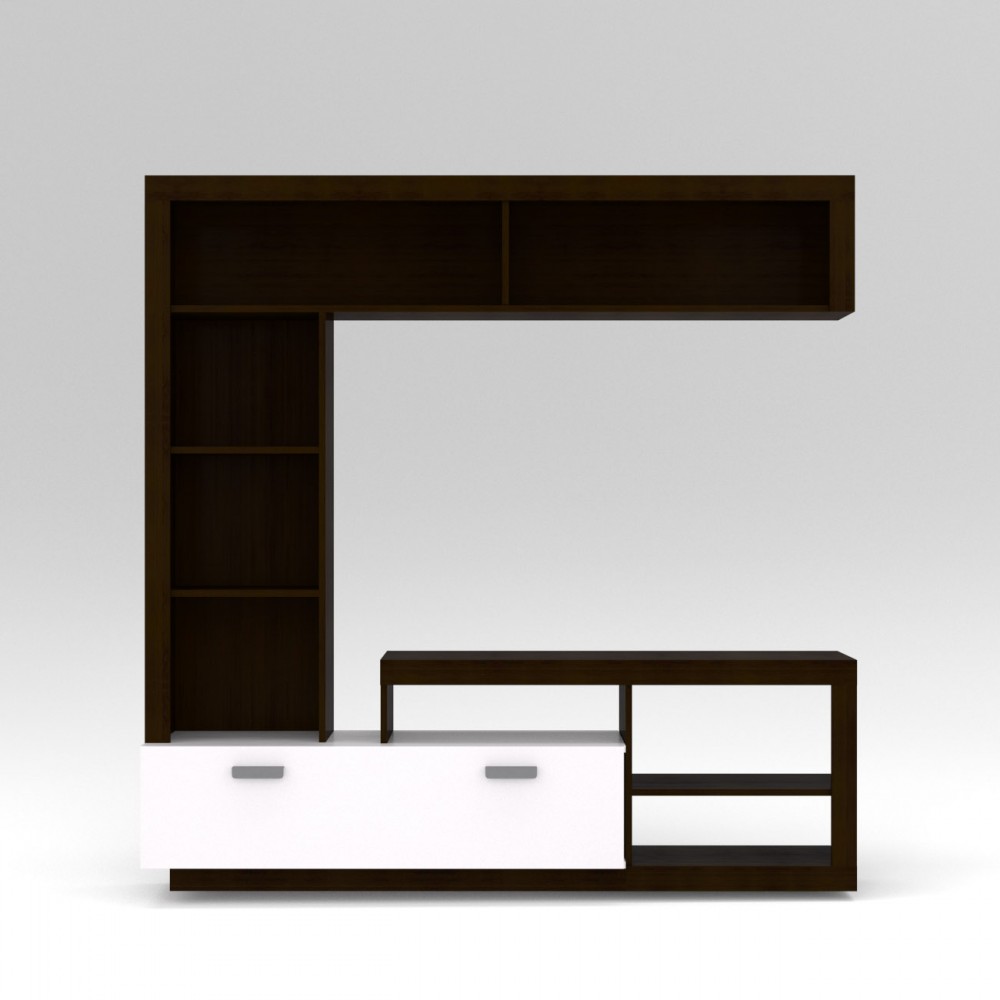 Σύνθεση TV "FLOKS" σε χρώμα βέγγε (σοκολά)-λευκό 170x41x170