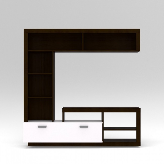 Σύνθεση TV "FLOKS" σε χρώμα βέγγε (σοκολά)-λευκό 170x41x170