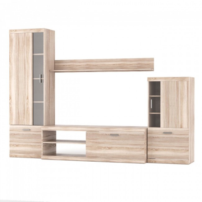 Σύνθεση σαλονιού "MARTA" σε χρώμα σονόμα-δρυς 283x51.6x200