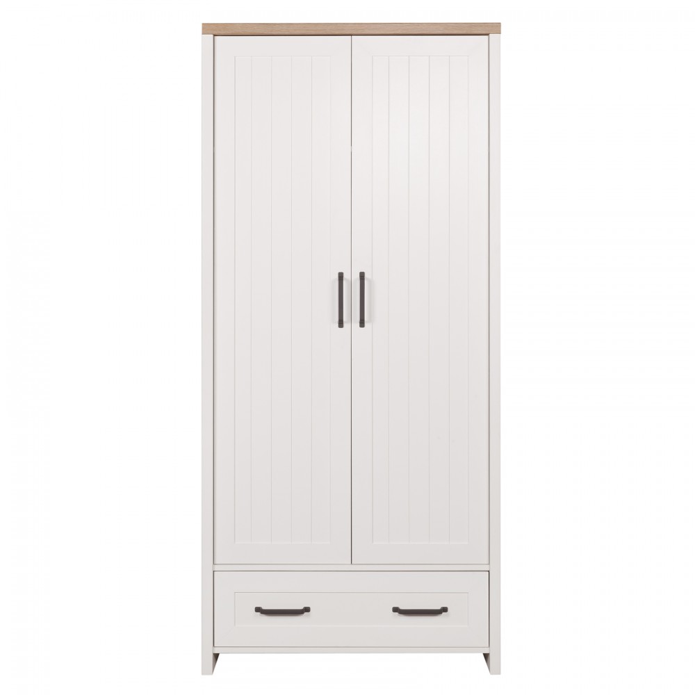 Ντουλάπα "VERNE" χρώμα λευκό/φυσικός δρυς 88.8x53.1x191.6