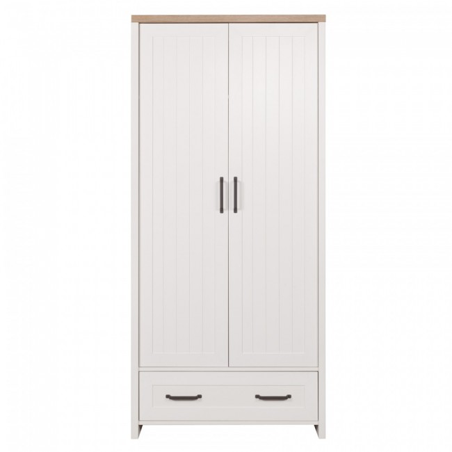 Ντουλάπα "VERNE" χρώμα λευκό/φυσικός δρυς 88.8x53.1x191.6