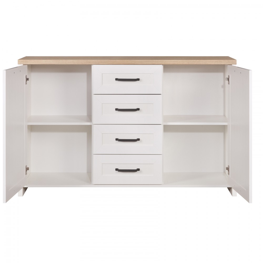 Μπουφές "VERNE" σε χρώμα λευκό-σονόμα 147.9x37.2x91.8