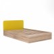 Κρεβάτι "MULTISPACE" ημίδιπλο με αποθηκευτικό χώρο σε χρώμα κίτρινο-σονόμα 126x205x75