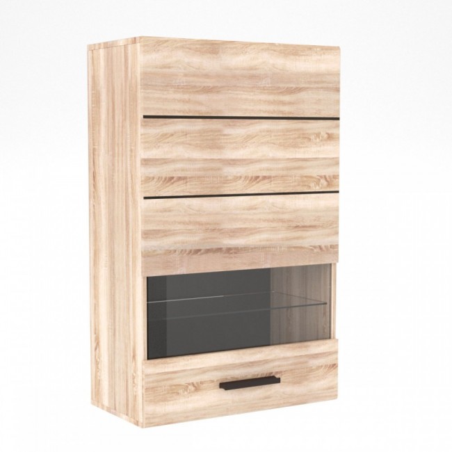 Βιτρίνα "SOLO" σε χρώμα σονόμα-βέγγε 65x35x109