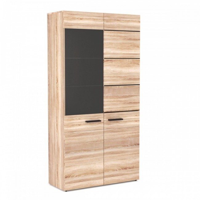 Βιτρίνα "SOLO" σε χρώμα σονόμα-βέγγε 90x41x197