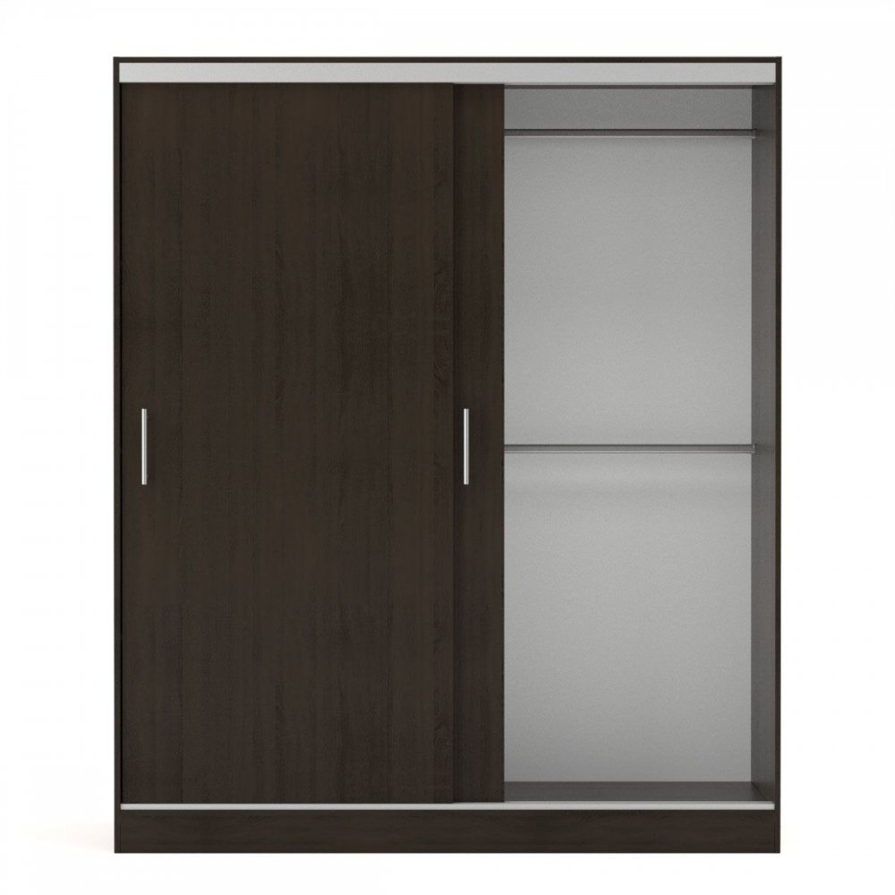 Ντουλάπα "MONALISA" δίφυλλη με συρόμενες πόρτες σε χρώμα βεγγε (Σοκολά) 180x60x215