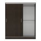 Ντουλάπα "MONALISA" δίφυλλη με συρόμενες πόρτες σε χρώμα βεγγε (Σοκολά) 180x60x215