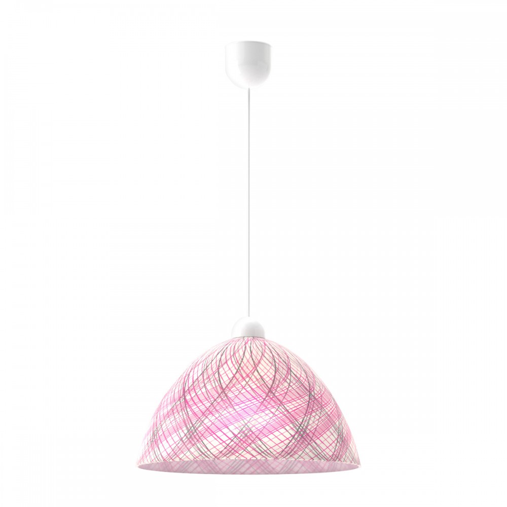 Φωτιστικό μονόφωτο γυάλινο σε ροζ χρώμα Φ30