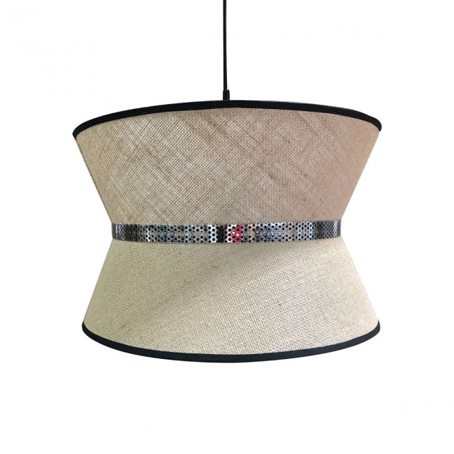 Φωτιστικό μονόφωτο υφασμάτινο σε μπεζ χρώμα 40x25/70