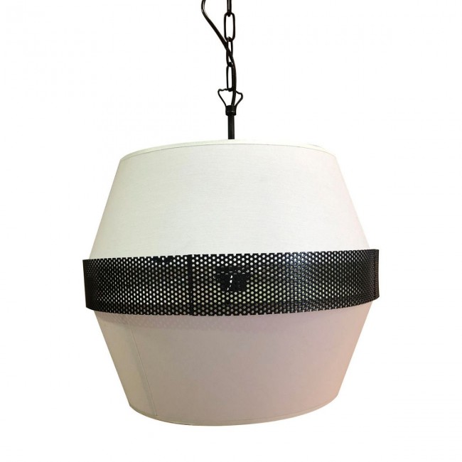 Φωτιστικό μονόφωτο υφασμάτινο σε γκρι-μπεζ χρώμα 41x33/80