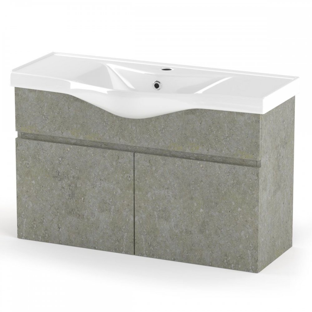 Έπιπλο μπάνιου "ARLENE" σε cemento χρώμα 100x45x62
