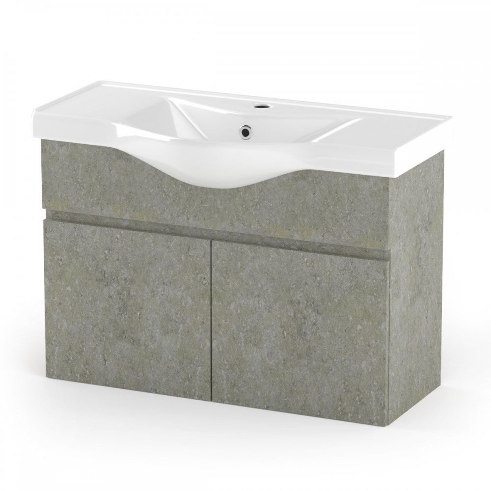 Έπιπλο μπάνιου "ARLENE" σε cemento χρώμα 90x45x62