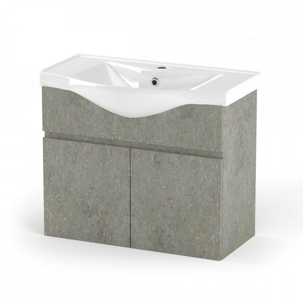 Έπιπλο μπάνιου "ARLENE" σε cemento χρώμα 75x45x62