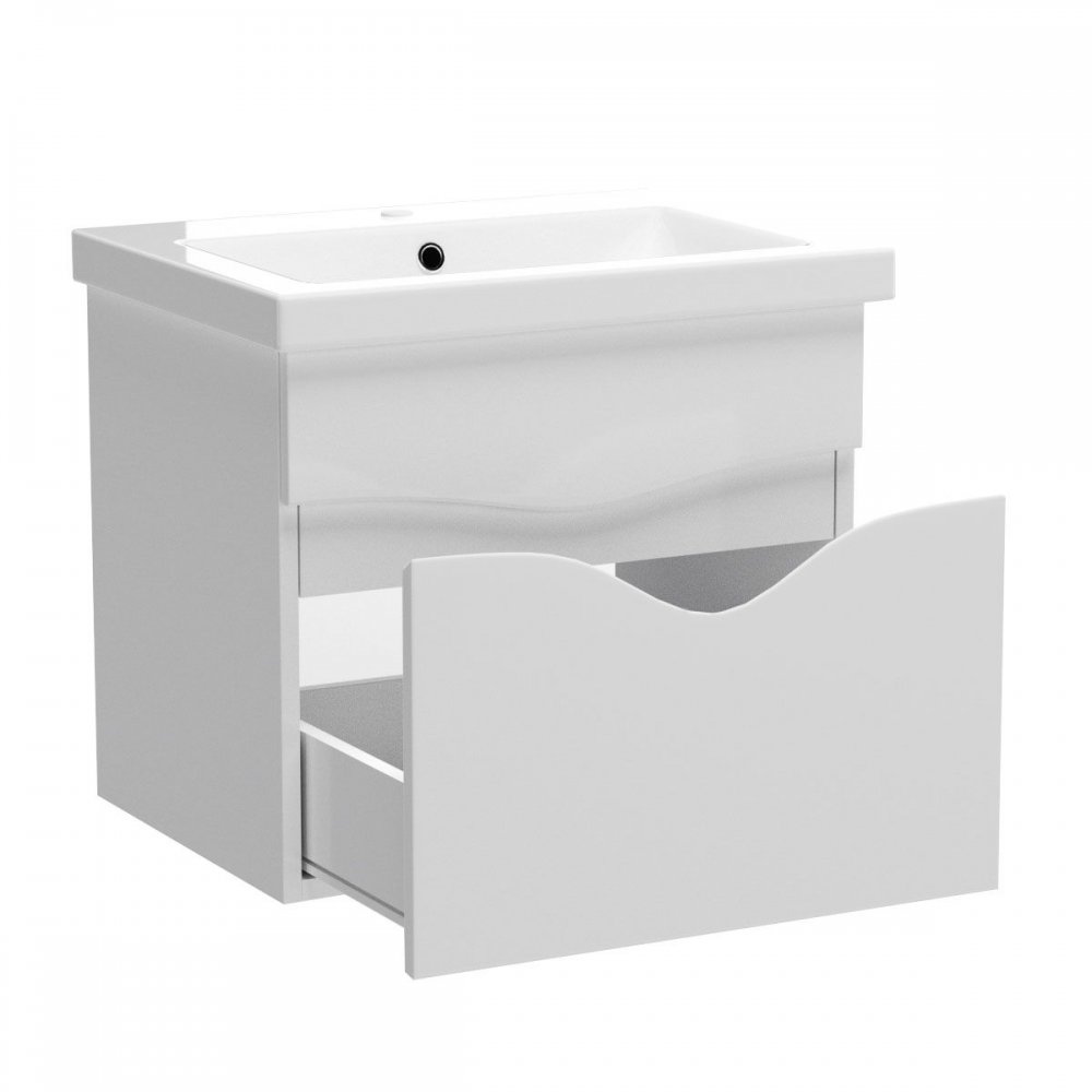 Έπιπλο μπάνιου κρεμαστό "SMILE" σε λευκό  χρώμα 60x45x53