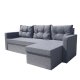 Γωνιακός καναπές-κρεβάτι "MELINA" υφασμάτινος με αποθηκευτικό χώρο σε γκρι χρώμα 220x130x80