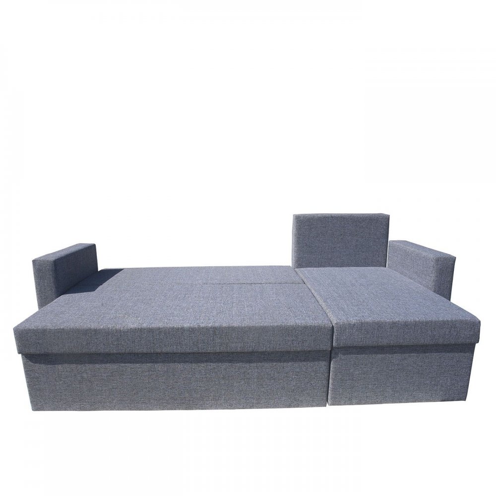 Γωνιακός καναπές-κρεβάτι "MELINA" υφασμάτινος με αποθηκευτικό χώρο σε γκρι χρώμα 220x130x80
