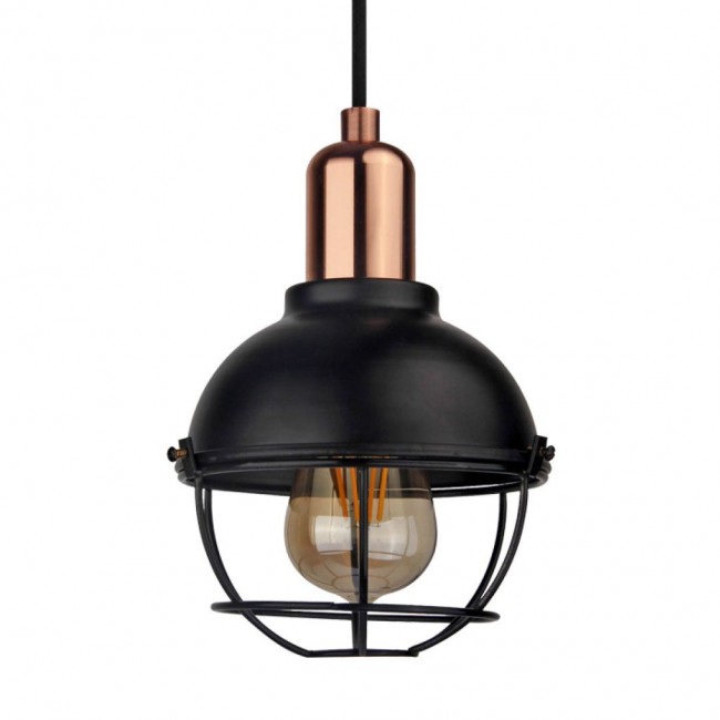 Φωτιστικό μονόφωτο μεταλλικό σε χρώμα μαύρο Φ15