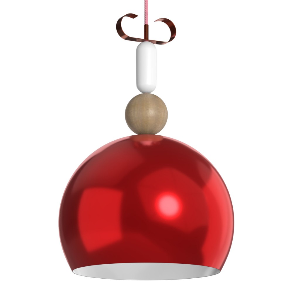 Φωτιστικό μονόφωτο μεταλλικό σε κόκκινο χρώμα Φ35