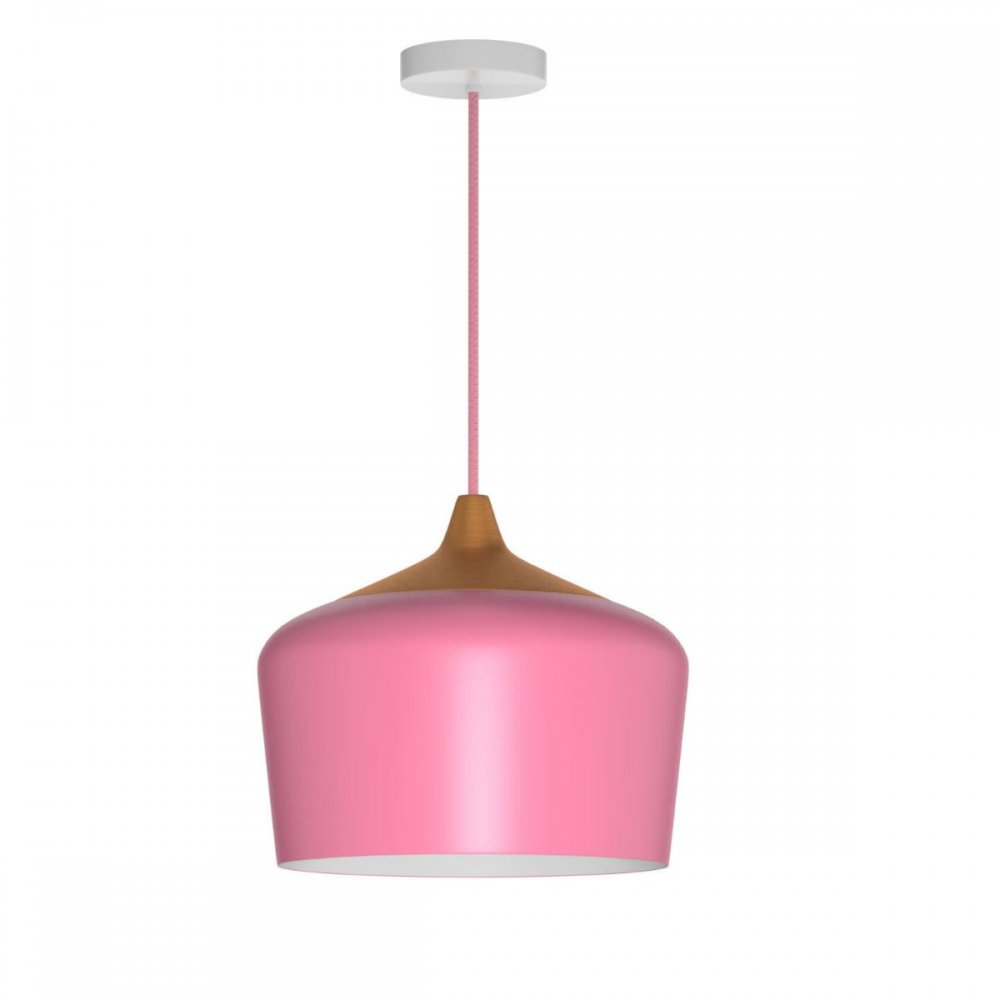 Φωτιστικό μονόφωτο μεταλλικό σε ροζ χρώμα Φ30