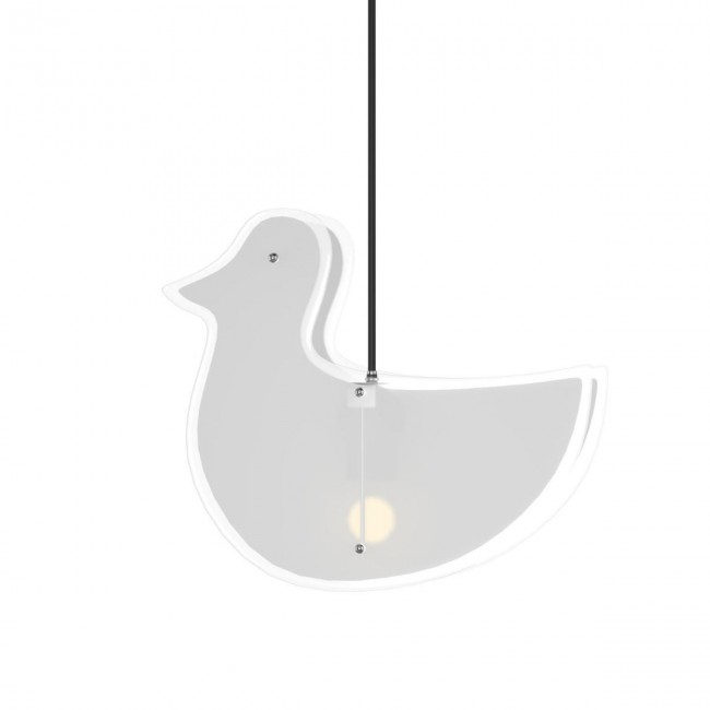 Παιδικό φωτιστικό "ΠΑΠΑΚΙ" γυάλινο σε λευκό χρώμα 40x10x35/100 E27