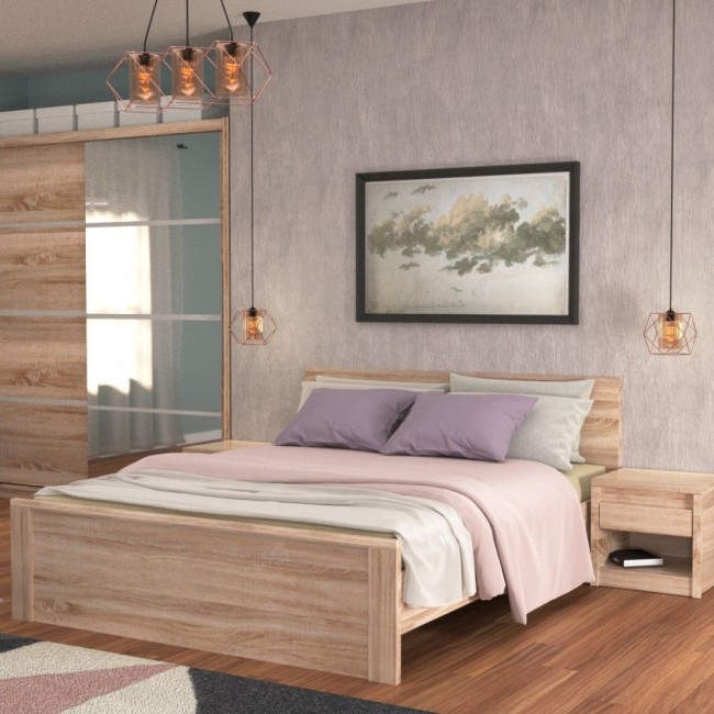 Κρεβάτι διπλό "NORTON" σε σονόμα χρώμα 140x200