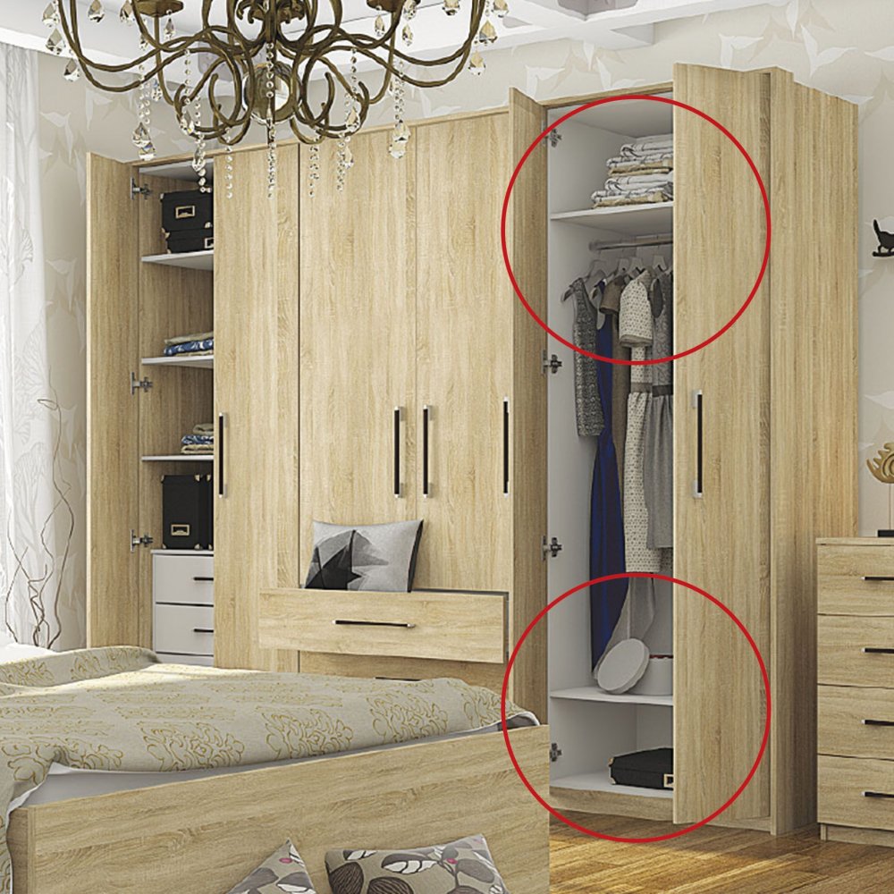 Εσωτερικά ράφια ντουλάπας 2τμχ 50x57x2