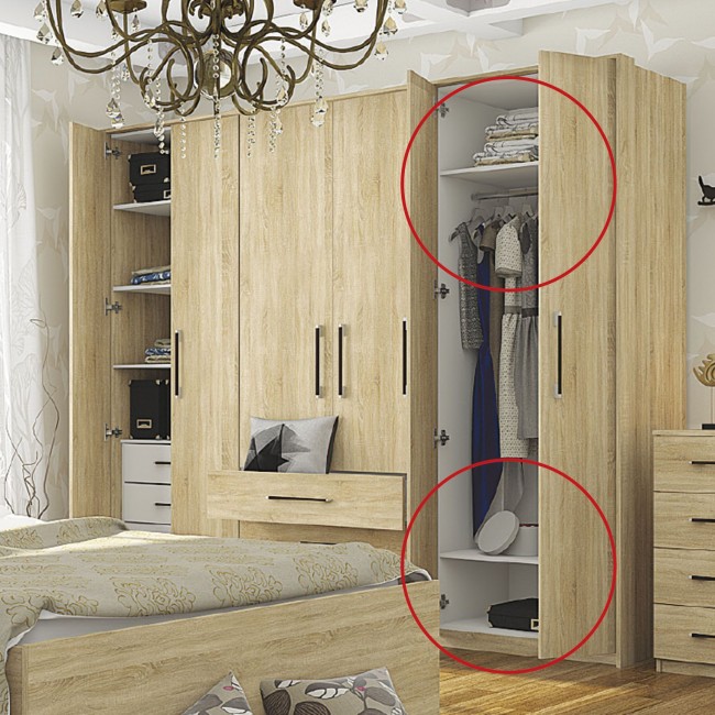 Εσωτερικά ράφια ντουλάπας 2τμχ 50x57x2