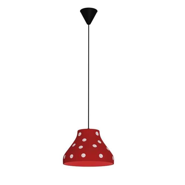 Μονόφωτο φωτιστικό "WATERMELON" από γυαλί σε κόκκινο χρώμα Φ24 Ε27