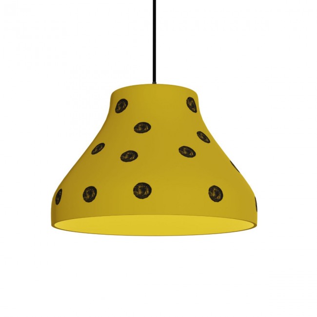Μονόφωτο φωτιστικό "MELON" από γυαλί σε κίτρινο χρώμα Φ24 Ε27