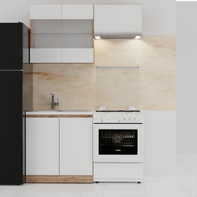 Σετ κουζίνα με 3τμχ "SOFT" σε λευκό-φυσικό χρώμα