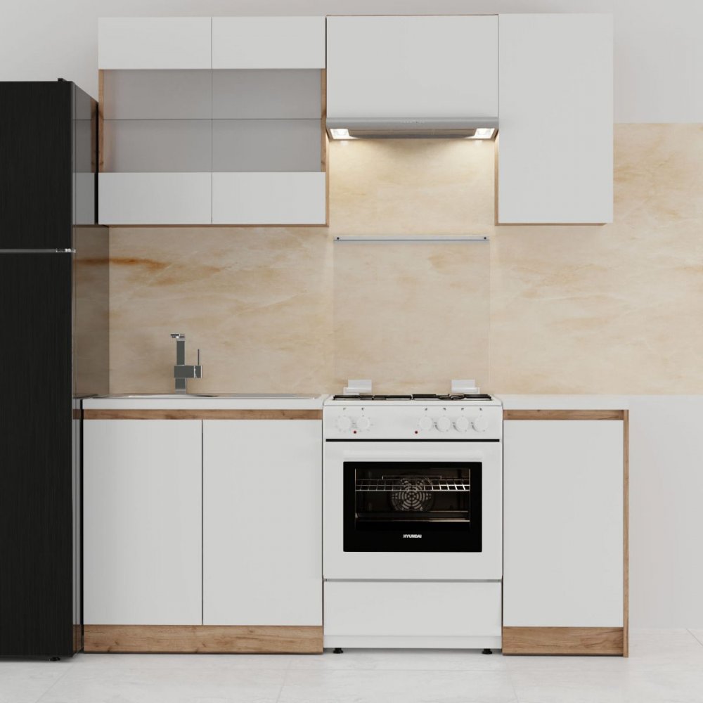 Σετ κουζίνα με 5τμχ "SOFT" σε λευκό-φυσικό χρώμα