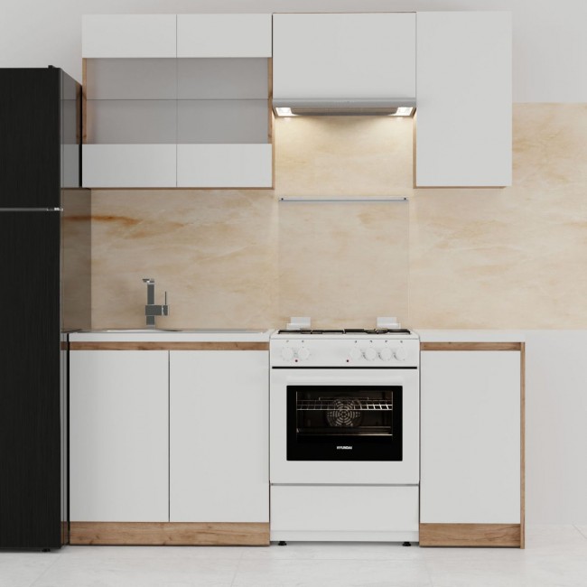 Σετ κουζίνα με 5τμχ "SOFT" σε λευκό-φυσικό χρώμα