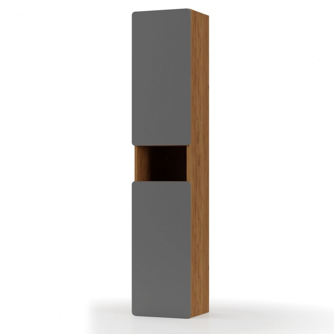 Στήλη μπάνιου "ARKTOS" σε καρυδί-γκρι χρώμα 35x32x170