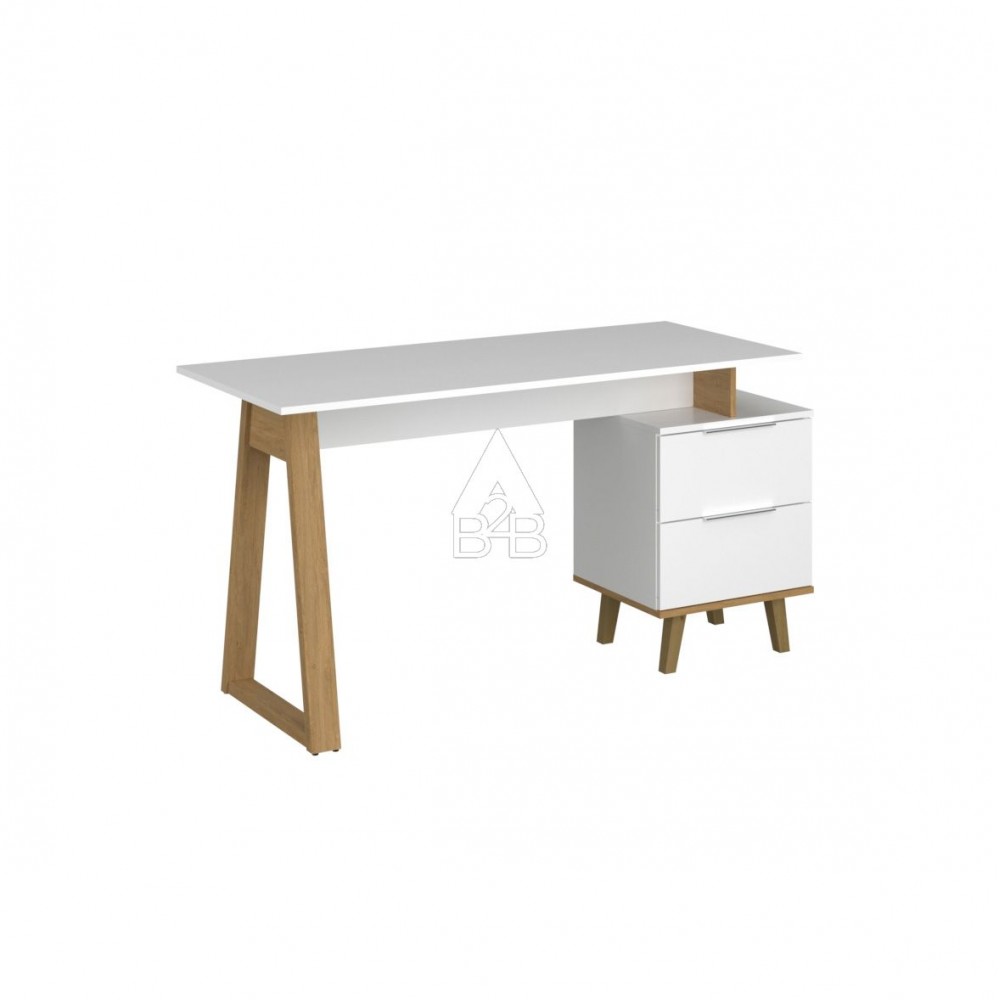 Γραφείο "NEPTUNE" σε λευκό-σονόμα χρώμα 138x60x77