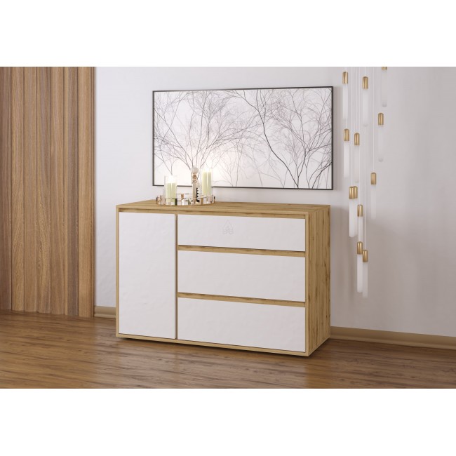 Μπουφές "NITRO SOFT" σε λευκό-φυσικό χρώμα 120x40x80