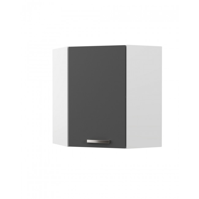 Πάνω ντουλάπι κουζίνας "CHARLOTΤE" γωνιακό σε χρώμα γραφίτης 60x60x71.8