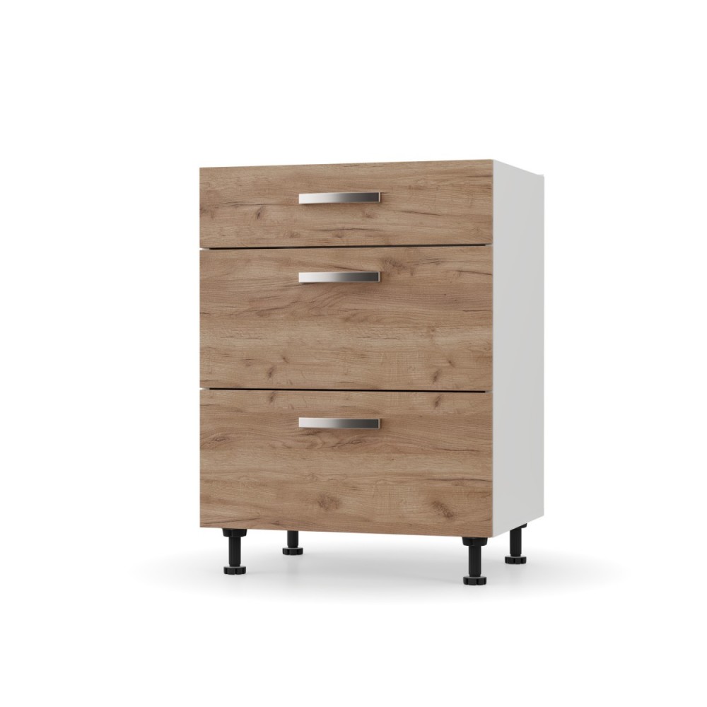 Κάτω συρταριέρα κουζίνας "CHARLOTΤE" σε χρώμα χρυσός δρυς 60x46.5x82